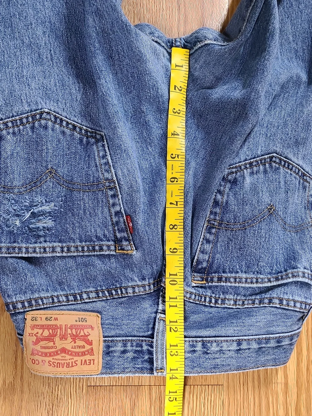 501 Levis 29x30 mens 2021 distressed Pre-owned Vint Button fly denim blue jeans